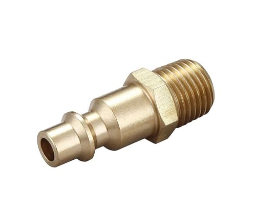 Brass 1/4-Inch NPT Male Air Hose Quick Connect Adapter | Industrial, Air Coupler and Plug Kit, Air Compressor Fittings, 10pcs (Male NPT) - size: Male Plug 10 Piece Kit