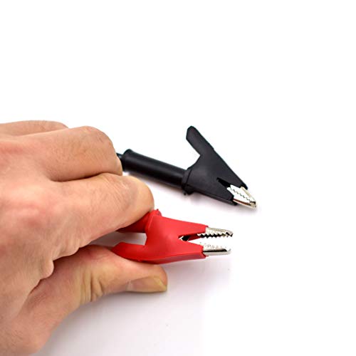 zhenyu 2 Pcs Dual Ended Crocodile Alligator Clips, 14AWG Test Lead Wire Cable with Insulators Clips, 10 ft Test Flexible Cable with Protective Jack Copper Clamps for Electrical Testing, 2Pcs-10ft - color: 2Pcs-10ft