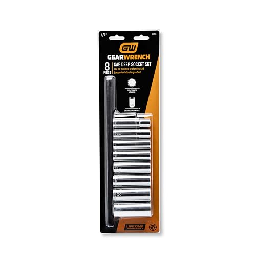 GEARWRENCH 8 Pc. 1/2" Drive 12 Point Deep SAE Socket Set - 80713