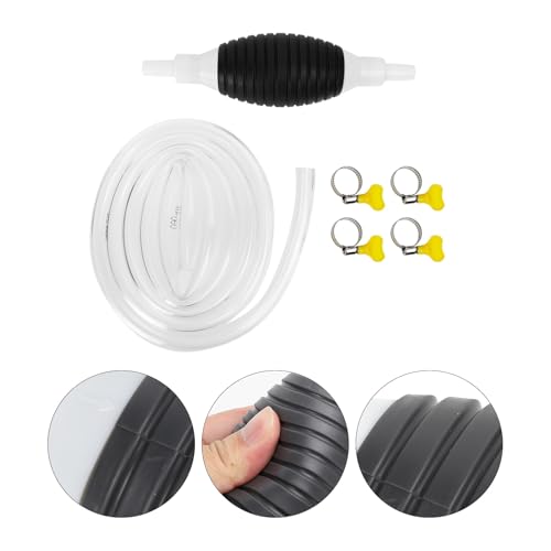 Manual Siphon Pump Kit 2m Hose with 2 Clamps Car Fuel Transfer Pump for Automotive and Household Use