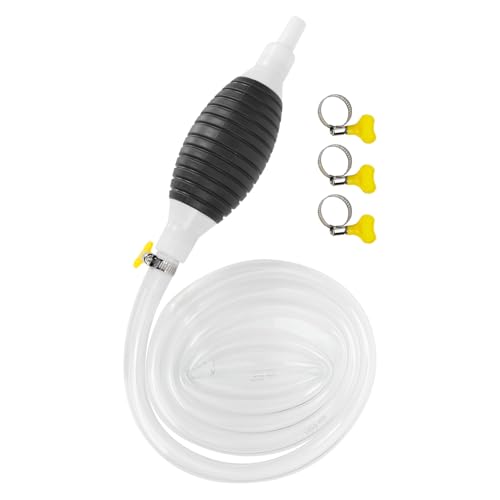 Manual Siphon Pump Kit 2m Hose with 2 Clamps Car Fuel Transfer Pump for Automotive and Household Use