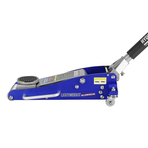 1.5 Ton Low Profile Floor Jack, Heavy Duty Aluminum & Steel Hydraulic Floorjack Racing Floor Jack with Dual Piston Quick Lift Pump, Lifting Range 3.3" to 19.8" for Home Sedans SUV Sports Cars Blue
