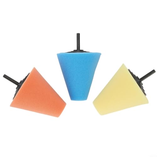 3X Foam Buffing Sponge Kit Cone Shape Polishers for Efficient Wheel Hub Cleaning