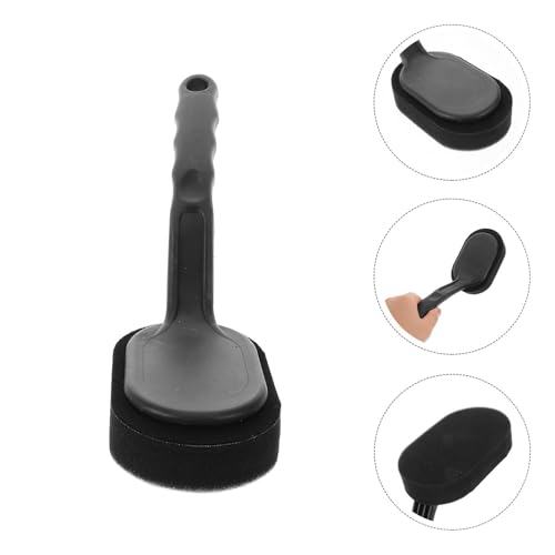 Car Tire Waxing Brush Set with Replaceable Black Plush Sponge, 6pcs Automotive Detailing Tool for Tire Shine and Wheel Cleaning Maintenance