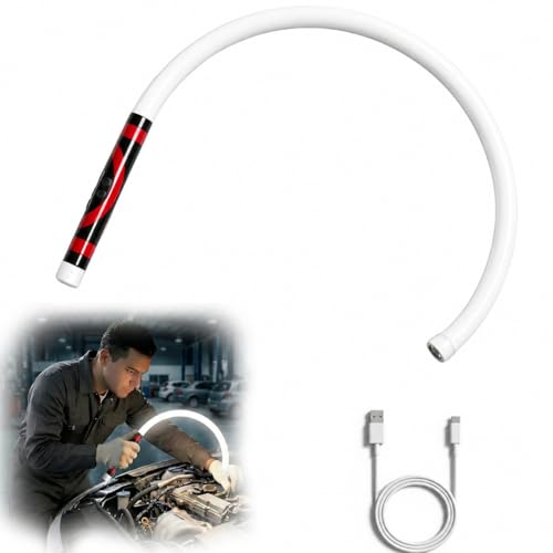 Flexible LED Flashlight Stick,27-Inch Rechargeable Mechanic Flashlight with 3 Brightness Modes & Hands-Free Positioning,Portable Inspection Light for Car Repair, Plumbing& Outdoor Use (Only)