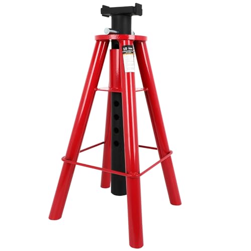 ECCPP Pin Type Jack Stand Heavy Duty 10 Ton Red | for Car Truck Lift Red Working Pressure 62 Mpa