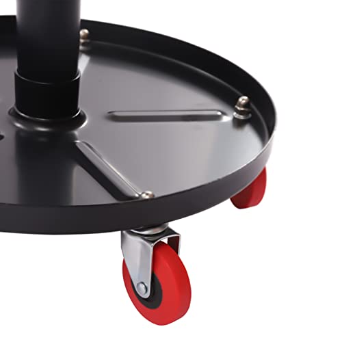 300lbs Capacity Pneumatic Heavy Duty Roller Seat Adjustable Mechanic Roller Seat with Tool Tray Rolling Stool Chair Swivel with Tool Tray for Garage Workshop and Auto Repair Shop (Black)