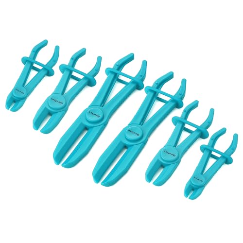 DURATECH 6-Piece Hose Clamp Pliers Set, Pinch Clamp Pliers, Blue | Ideal for Flexible Hoses, Fuel, Gas, Brake & Radiator Lines - size: 6-Piece, style: Straight(Blue)