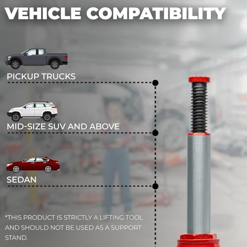 XtremepowerUS 6-Ton (12,000 Lbs) Hydraulic Lifting Car Jack with Pump Handle, Fit Use for Cars Automotive Sedans, Red - size: 6 Ton