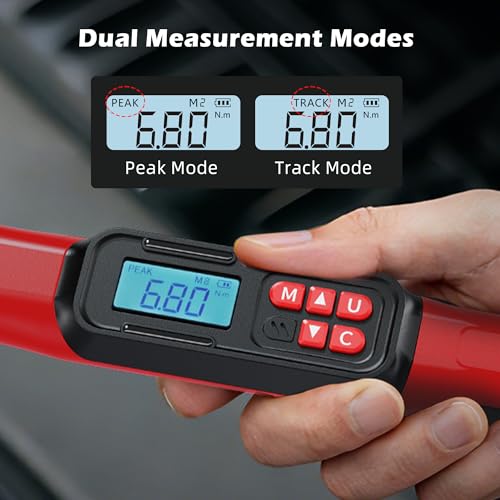 3/8" Digital Torque Wrench Set, 5-99.6 Ft.lb, ±2% Accuracy, 8pcs | Electronic Torque Wrench with LED & Buzzer Alerts, 4 Sockets, Extension Bar & Adapters for Automotive, Motorcycle, Bicycle - size: 3/8" 5-99.6Ft.lb/6.8-135N.m