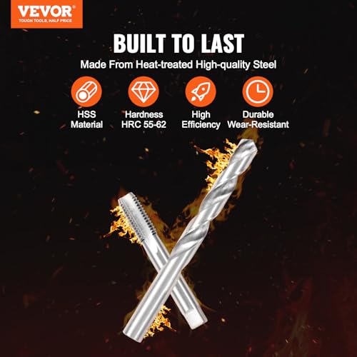 VEVOR Thread Repair Kit - 166Piece Metric HSS Drill Helicoil Repair Kit - M5 M6 M8 M10 M12 Portable Rethreading Tool Kit - Thread Inserts Taps Breakoff Installation Tools - size: 166PCS, style: METRIC
