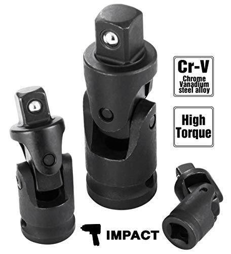 EPAuto 1/2-inch Drive Click Torque Wrench + Impact Universal Joint Set