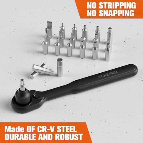 48PCS 1/4" SAE & Metric Pass-Through Socket Set | with Reversible Ratchet, Non-Slip Extractor Sockets for Damaged & Stubborn Fasteners - size: 48PCS 1/4" SAE & Metric