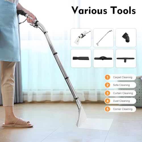 40L/11Gal Commercial Carpet Cleaner, 1049W 110V 3 in 1 Multi-Purpose Wet Dry Vacuum Cleaner Portable Carpet Cleaning Machine w/Circulating Air Cooling Systems for Carpet and Hard Floor (Two Packages) - size: 40L/11Gal