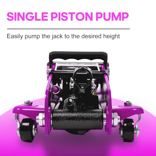 2.5 Ton Floor Jack Low Profile, Heavy-Duty Steel Racing with Single Piston Lift Pump, Lifting Range 4.5"-15.94" (Pink)