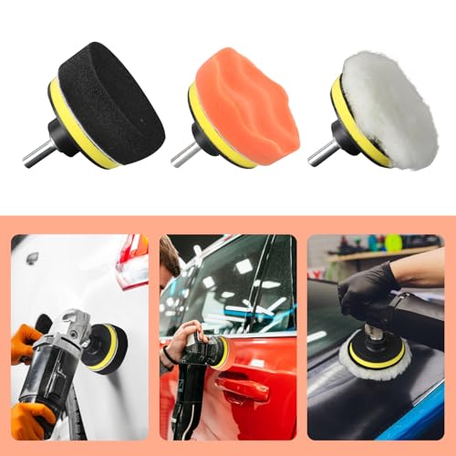 10 Pack 3 Inch Car Polishing Pads for Drill Foam Wax Buffer Kit M10 | Fleece Pad Buffer Polisher Attachment Drill Polishing Kit