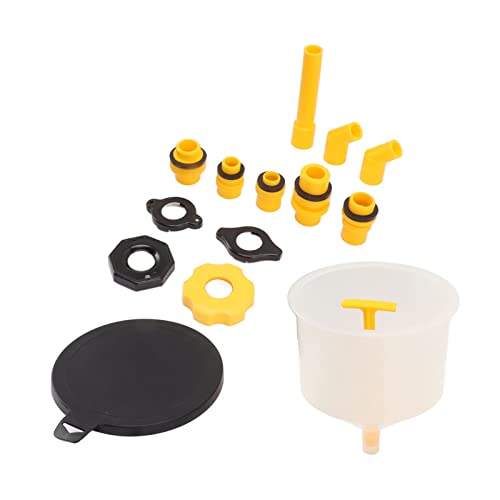 15Pcs Radiator Coolant Filling Funnel Kit, Spill Proof Coolant Fill Kit, Reinforced Design with Rotary Switch for Universal Cooling System, Long Extension Rod for Hard to Reach are