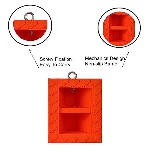 Wheel Chocks, Heavy Duty Wheel Chock with Handle,Rubber Wheel Chocks for Boat Trailers, RV, Truck, Camper, 2 Pack (Orange) - color: ORANGE-2