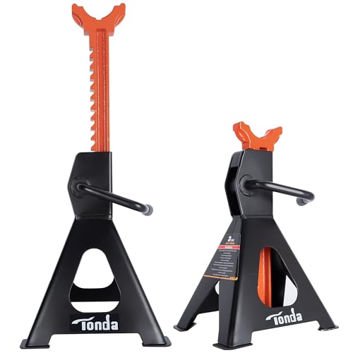 TONDA Jack Stands 3 Ton 1 Pair and Jack Pads 2 Pack and Jack Stand Pads 2 Pack