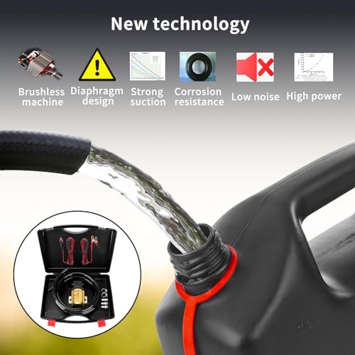 12 V Fuel Gasoline Transfer Pump Kit | Transfers Up to 125 Gallons of Gasoline Diesel Or Water per hour,Great for Vehicles, Boats, Equipment(No temperature at work) - color: 2 kit-gold
