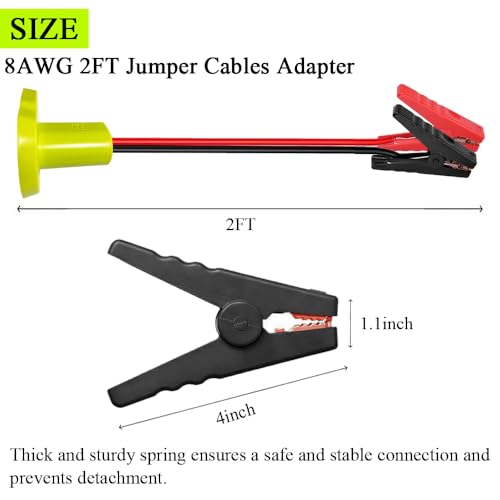 Jumper Cables Adapter Compatible with Ryobi 18V Batteries, Silicone Wire 8AWG 1.8FT Portable Battery Jump Starter Starting Using Tool for Car SUV Truck, Temperature Resistance 392℉(200℃) - size: 1.8FT