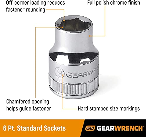 GEARWRENCH 49 Pc. 1/2" Drive 6 Pt. Socket Set, Standard/Deep, SAE/Metric - 80700D - style: 49 piece - 6 point