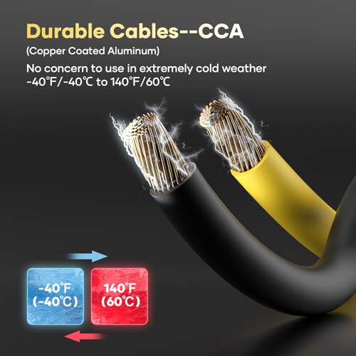 Heavy Duty Jumper Cables, 1 Gauge 30 Feet Jumper Cables for Car | 900AMP, Pure Copper Teeth,Automotive Jumper Cables Kit,Booster Cables,for Car SUV Trucks,with Carry Case,Gloves,Brushes - size: 1 Gauge 30 FT