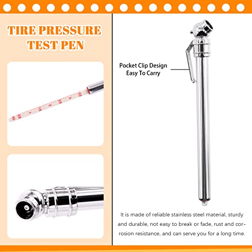 17Pcs Tire Tread Depth Gauge Measuring Tool Set with Digital Tire Thread Depth Gauge Pencil Tire Pressure Gauge Brake Lining Thickness Gauge Set Tire Valve Stem Caps for Motorcycle Truck Car