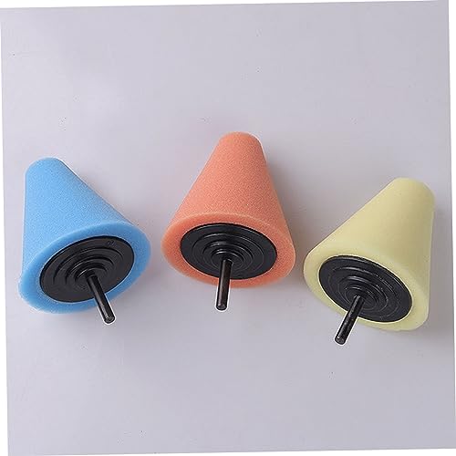 Alipis Car Burnishing Sponge Pad Cone-Shaped Polishing Wheel for Automotive Detailing Buffing Tool for Wheel Hub Reach Areas Compatible with Power Drill Light Blue