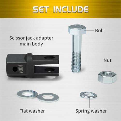 TONDA Scissor Jack Drill Adapter for 1/2 Inch Impact Wrench or 13/16 Inch Lug Wrench, 2 Pack - color: 2 PACK
