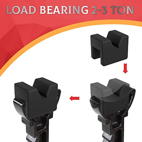Seven Sparta 2 Pcs Jack Stand Pads Adapter Pinch welds Protectors (Cube, 2) | Universal Fit for Most 3 Ton Jack Stands,Heavy Duty Rubber,Anti-slip Surface,Protect Pinch Welds&Frame Rails,V groove Design - style: cube 2