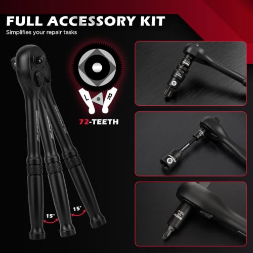 54-Piece Master Torx Bit Socket Set, T8-T70 Star Bits and E4-E24 E-Torx Sockets, Ratchet Wrench, 1/4" Bit Holder, S2 Steel Bits, CR-V Sockets, Extension Bars and Adapters for Auto Repair - style: 54-Piece Master Torx Socket Set(New Version)
