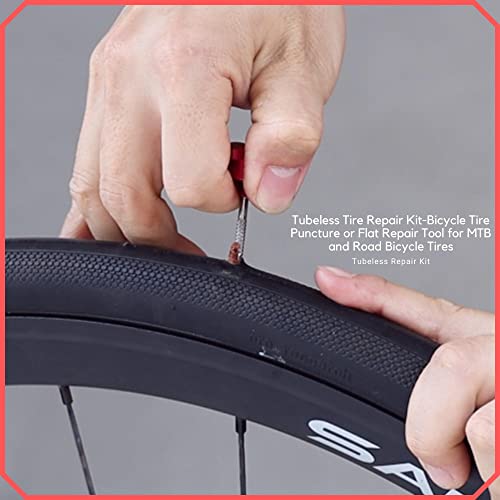 PAX 12 Pcs Tubeless Bike Tire Repair Kit, Includes Storage Canister, Plugger Tool, 10 Pcs Tire Plug Strips, Fast Flat Puncture Fix for MTB, Gravel and Road Bicycle Tires - Sky Blue - color: Sky Blue