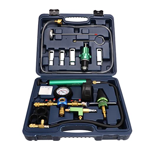 Coolant System Refiller Kit, Radiator Pressure Tester Pneumatic Vacuum Cooling System Purge Refill Kit, Universal Automotive Water Leak Test and Coolant Fill Tool Set