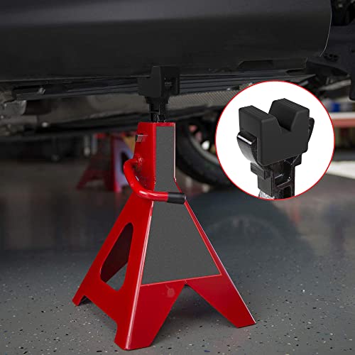 Seven Sparta 2 Pcs Jack Stand Pads Adapter Pinch welds Protectors (Cube, 2) | Universal Fit for Most 3 Ton Jack Stands,Heavy Duty Rubber,Anti-slip Surface,Protect Pinch Welds&Frame Rails,V groove Design - style: cube 2
