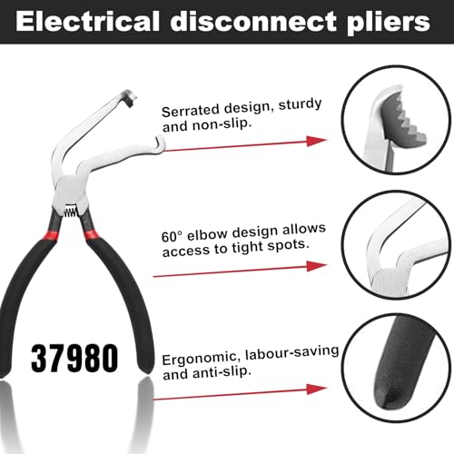 Electrical Disconnect Pliers, Electrical Connector Separator,Hose Clamp Pliers, 8in Automotive Tools, Automotive Tools for Push Tab Style Plugs-black - style: Pliers Set 4-Black