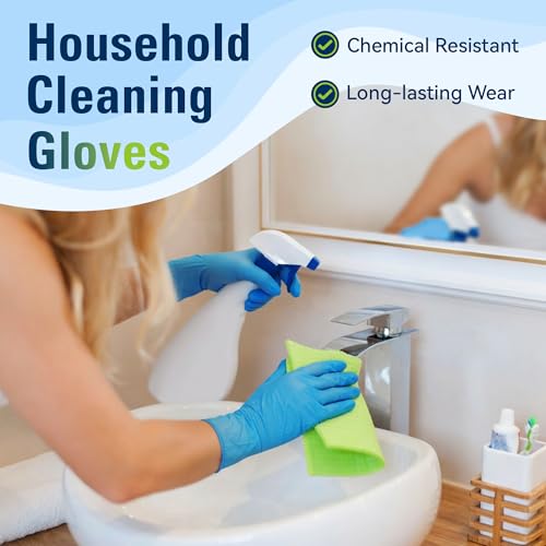 SWIFTLITE Nitrile Gloves, Food Safe Disposable Gloves Latex Free, Blue Rubber Gloves Powder Free for Cooking and Cleaning - size: X-Large