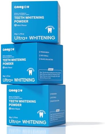 Teeth Whitening Powder 2PCS Tooth Powder Instant Tooth Whitening Mint Flavor Teeth Whitener Toothpaste Powders for Tooth Stain Removal 100g/3.53oz