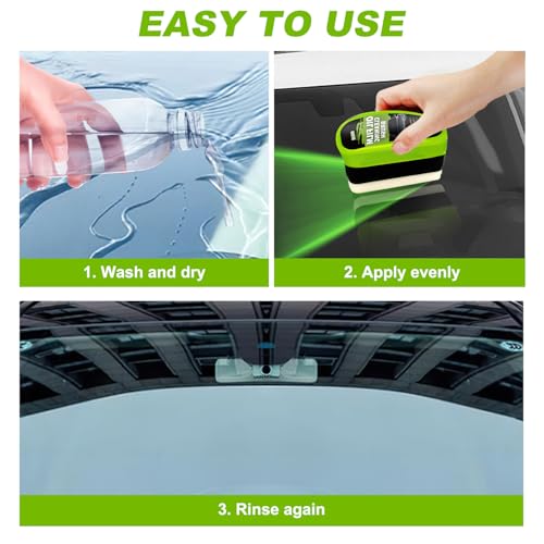 Yicengy Automotive Oil Film Cleaning Brush, 2026 New Car Windshield Oil Film Remover for Car Windows Includes 1 Refill Bottle, Glass Coating Cleaner Board, Anti-Rain Fog, Improves Clarity (1pcs) - color: 1pcs
