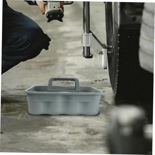 Portable Cleaning Supplies Organizer Basket with Handle Plastic Tool Tote for Car Detailing and Home Use Lightweight Storage Bin for