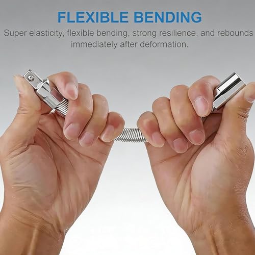 360 Miracle Tool Extension,1/2 Flexible Socket Extension Bar Set Bendable Impact Wrench,Universal Flexible Connecting Rod Tool,Conquer Tight Spaces in Seconds,For Automotive,DIY Projects (Sliver,3Mix) - color: Sliver, size: 3Mix