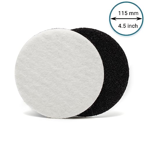 GLASS POLISH PRO Rayon Felt Polishing Pads 4.5” (115mm) - Pack of 5 | For Cerium Oxide Glass Polishing, Scratch Removal, Plastic & Headlight Restoration, Metal Polishing & Clear Coat Finishing - style: 4.5" (5 Pads)