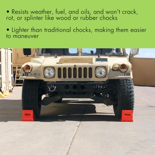 Checkers One Large Wheel Chock for 27-35" Tires | Heavy Duty Wheel Chocks for Semi Trucks, Utility, Tractor Trailer, 30k lb Load Capacity, Made in The USA, Polyurethane, - style: Single Chock
