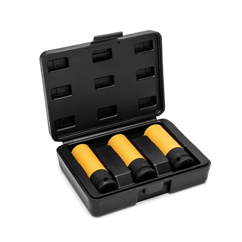 GEARWRENCH 3 Piece 1/2" Drive High-Strength Wheel Protector Impact Metric Socket Set | 84946