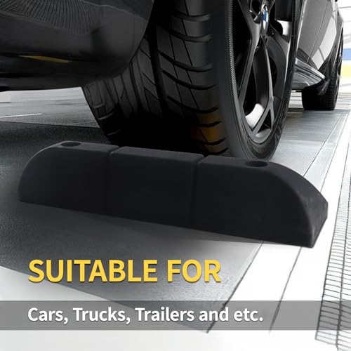 Parking Stopper for Garage Parking Aid 2 Pack Block, Car Truck Curb Floor Parking Lot Wheel Tire Stops Bumpers with Bolt Installation, Rubber Vehicles Aid Gadgets - size: 3.3“H 2pcs