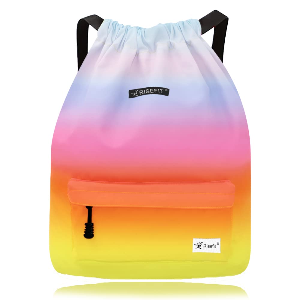 Risefit Waterproof Drawstring Bag, Gym Bag Sackpack Sports Backpack for Men Women