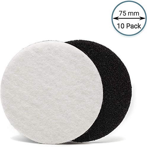 Glass Polish 3 inch (75mm) Pack of 10 Felt Polishing Pads for Polishing Glass, Plastic, Metal and Marble | For Cerium Oxide Glass Polishing, Scratch Removal, Plastic & Headlight Restoration, Metal Polishing & Clear Coat Finishing - style: 3" (10 Pads)