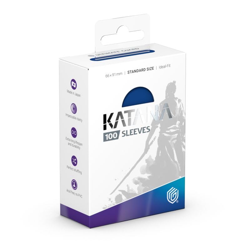 Ultimate Guard Katana Card Sleeves, 100 Standard Size TCG Sleeves, 66 x 91mm, Blue Bird Back, Tournament Sleeves, No PVC & Acid-Free, High Clarity