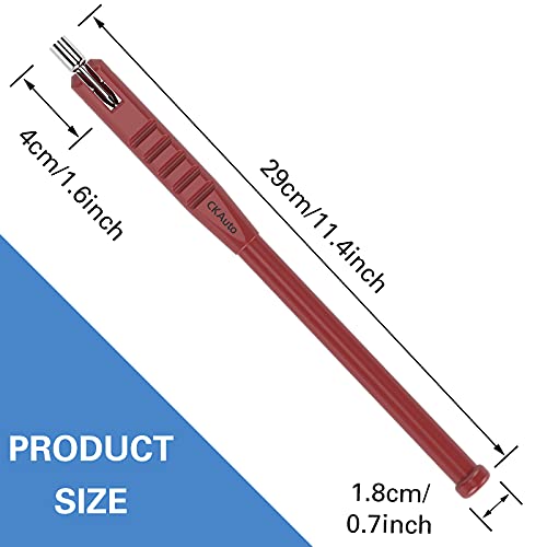 CKAuto Tire Valve Stem Puller/Installer with Tire Valve Core Tool, No Scratch High Tensile Strength Red Plastic Tire Valve Tool (Pack of 2) - size: 2 in 1 (Pack of 2)