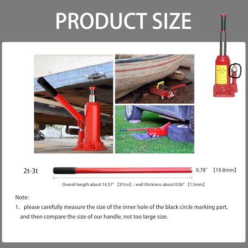 Bottle Jack Handle Replacement,Floor Jack Hand Jack Bottle Jack Hydraulic Jack Trailer Handle Replacement for Car SUV Truck Bottle Jack Handle Replacement Rod(red,2t-3t)